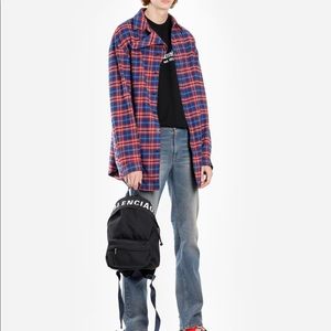 🔥 BALENCIAGA UNISEX MULTICOLOR CHECKED FLAP shirt